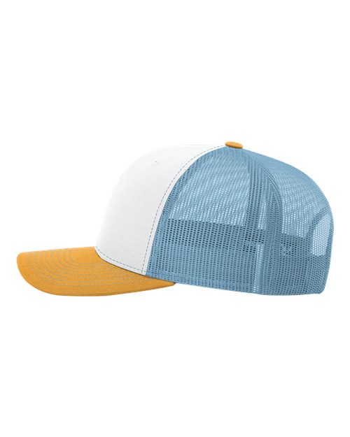 Richardson 112 Snapback White / Columbia Blue / Yellow