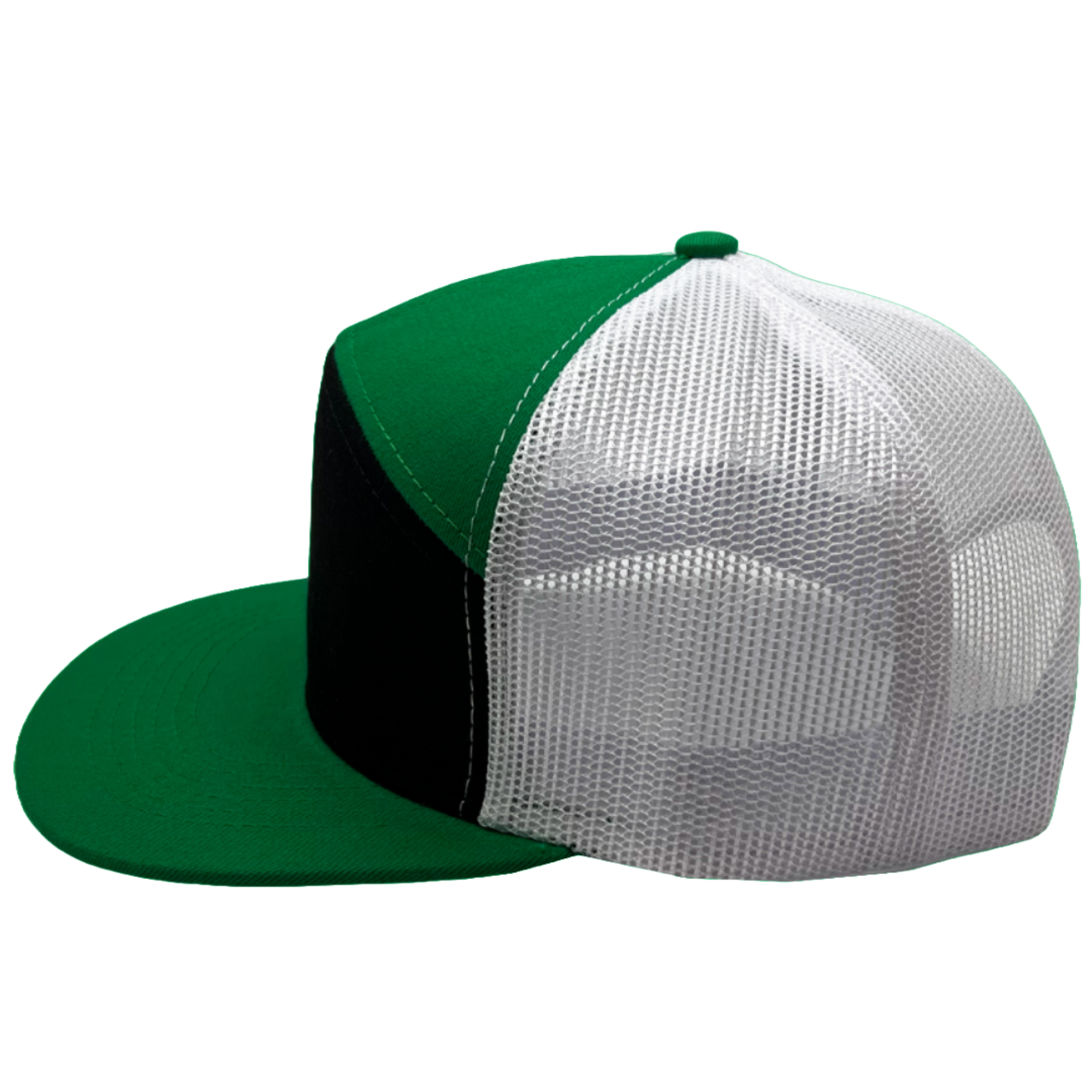 BC Wholesale Blank 7-Panel Kelly Green/Black/White