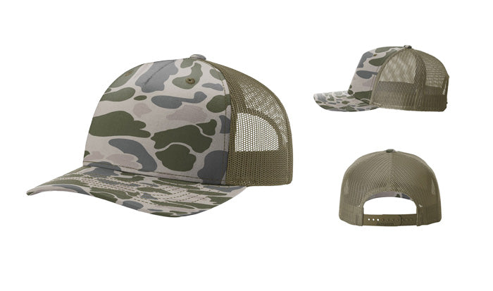 Richardson 112PFP Printed 5-Panel Trucker Color: Marsh Duck Camo/ Loden