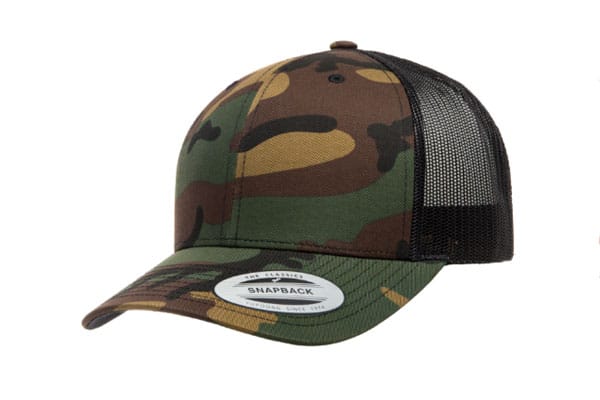 Yupoong 6606 Retro Trucker Color: Green Camo/ Black