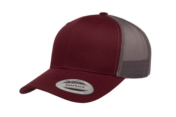 Yupoong 6606 Retro Trucker Color: Maroon/ Grey