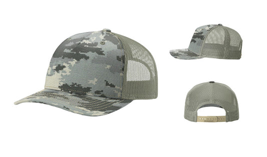 Richardson 112PFP Printed 5-Panel Trucker Color: Digital Camo/ Light Green