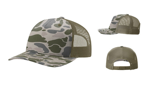 Richardson 112PFP Printed 5-Panel Trucker Color: Marsh Duck Camo/ Loden