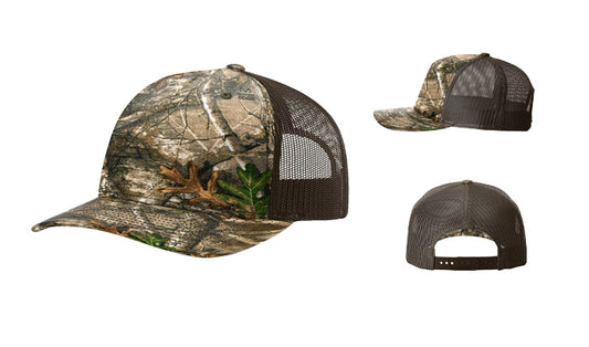 Richardson 112PFP Printed 5-Panel Trucker Color: Realtree Edge/ Brown