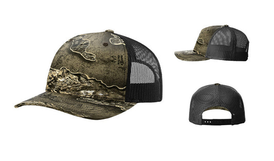 Richardson 112PFP Printed 5-Panel Trucker Color: Realtree Excape/ Black