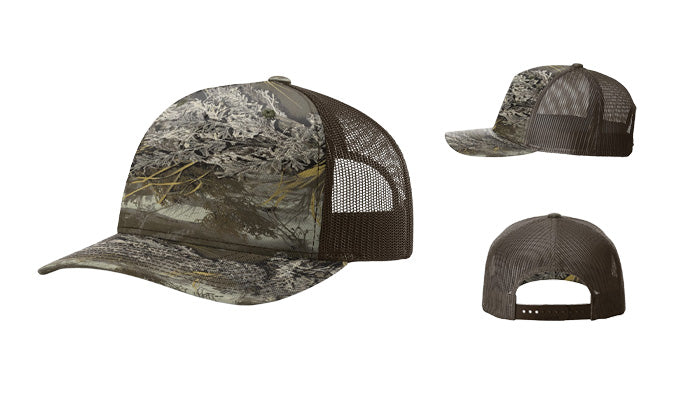 Richardson 112PFP Printed 5-Panel Trucker Color: Realtree Max-1 XT/ Brown
