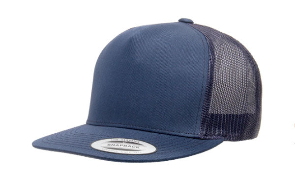 Yupoong 6006 Flat Bill Trucker Color: Navy
