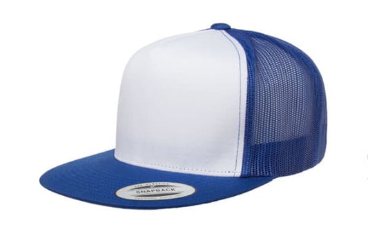 Yupoong 6006 Flat Bill Trucker Color: Royal/ White/ Royal