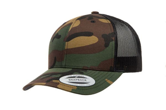 Yupoong 6606 Retro Trucker Color: Green Camo/ Black