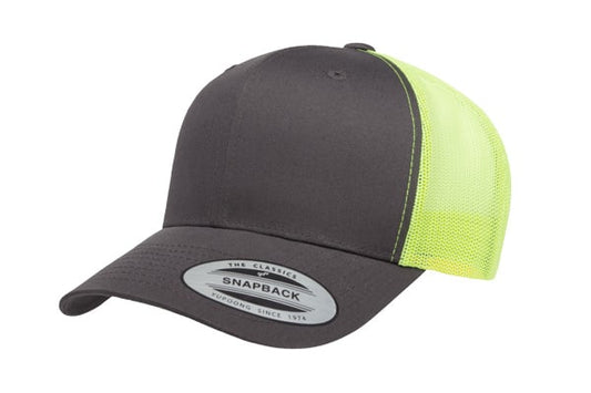 Yupoong 6606 Retro Trucker Color: Charcoal/ Neon Green